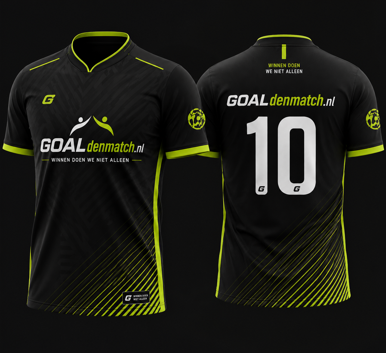 GOALdenmatch shirt voor- en achterkant